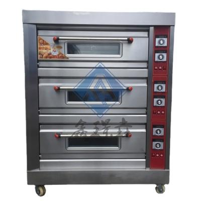 China 3 Deck 6 Trays 9 Trays Proofer Gas Deck Oven for Baking Milk in Commercial Pizza Oven for sale