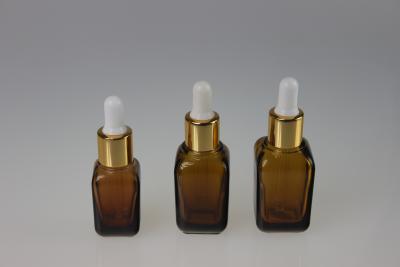 China Gepersonaliseerde Amber Essential Oil Glass Bottles 35ML 25ML 15ML met Druppelbuisje Te koop