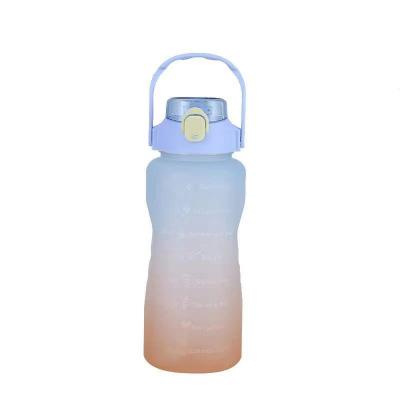 China Hot Selling Customizable Viable Large Capacity 2000ml Water Cup Water Bottle Color Gradient Plastic Sports Water Bottles For Drinking for sale