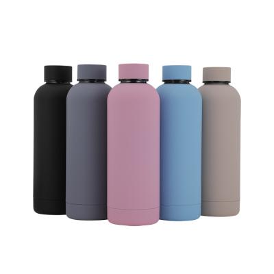 China 2022 500ml Stainless Steel Vacuum Insulated Water Bottle Viable Hot Selling Double Wall Frosted Thermos Water Bottle for sale