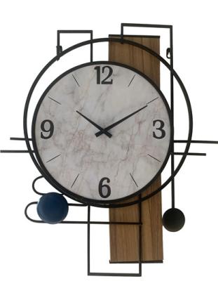 China Rui Sheng 2021 60x70cm Style Mechanical Geometric Multi Shaped Decorative Wall Clock Antique Iron Wall Use Time Metal Living Room Decorative Wall Clock for sale