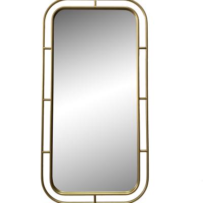 China Rui Sheng 2021 Gold Rustic Antique Integral Wall Rectangle 50x97cm Decorative Mirror For Dressing for sale