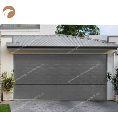 China Pretty Decoration Porton Residential Automatic Sectional Overhead Garage Door With Entry Door for sale