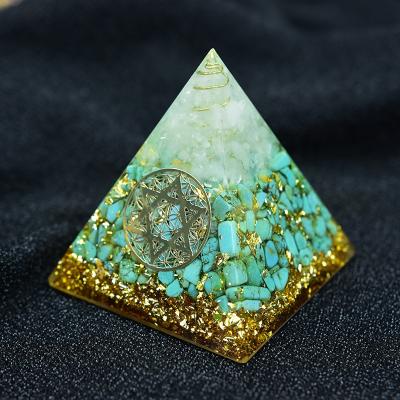 China China Wholesale Energy Generator Crystal Energy Healing Turquoise Orgone Pyramid for Yoga Meditation for sale