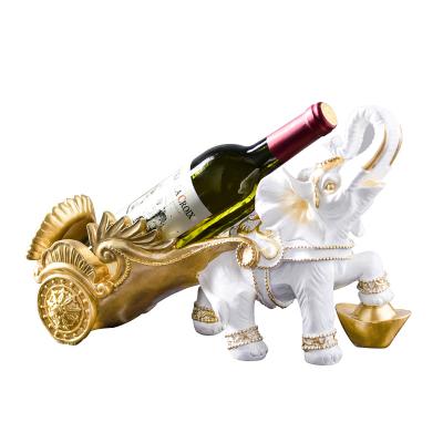 China New Creative Europe Elephant Wine Rack Opens Desktop Resin Wine Rack Ornaments Home Decor for sale