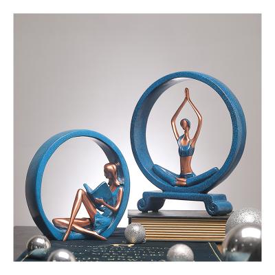 China CLASSIC Modern Minimalist Resin Opens Character Creative Abstract Home Porch Decorations Girl Yoga Home Props for sale