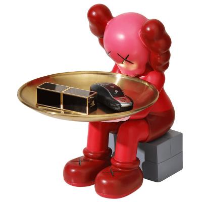 China Luxury Creative Nordic Violent Morden Bear Tray Ornament Key Jewelry Storage Living Room Dining Table Desk Decoration for sale