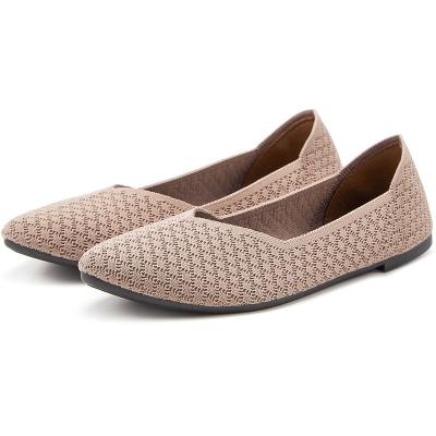 China Wholesale Round Rubber Soles Mesh Women Flat Shoes Toe Design Loafer Slip On Soft Flat Shoes For Women Office for sale