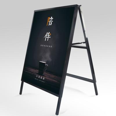 China Single and Double Outdoor Portable Poster Display Stand Frame Panel Poster Cafe Display Stands for sale