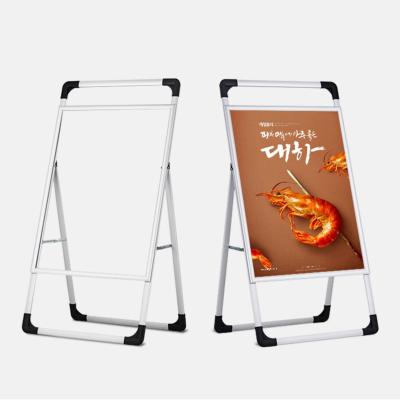 China Portable Single and Double Outdoor Portable Poster Display Stand Frame Panel Poster Aluminum Alloy Coffee Display Stands for sale