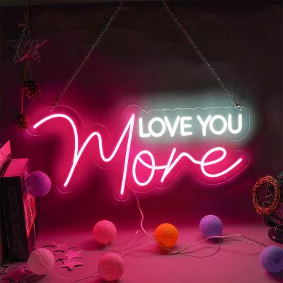 China event & Party Letter Customs Lead Light Led Neon Sign Love You More Led Neon Sign Logo Custom Neon Signs for sale