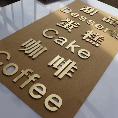 China Custom Metal Buildings Wall Logo Signs Brushed Gold Letters 3d Sign Gold-en Lettered Sign for sale