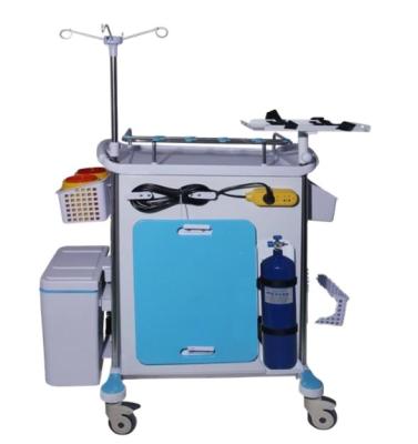 China Metal Hospital Furniture With Defibrillator Shelf Appliances Medical Emergency Crash Carts for sale