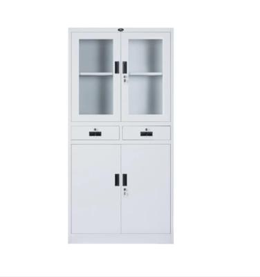 China Medium Split Metal Appliance Cabinet Steel File Cabinet With Glass Doors Hospital Furniture for sale