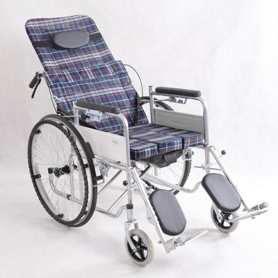 China With Hand Pedal Popular Steel Tube Disabled Toilet Manual Wheelchair for sale