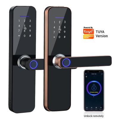 China Aluminum alloy WIFI Tuya APP Biometric Fingerprint Electronic Lock Password  RFID Card Remote Unlocking Smart Door Lock for sale