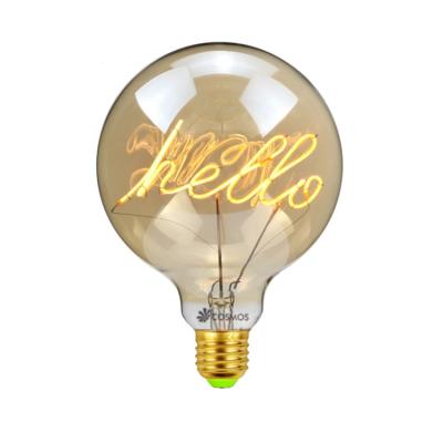 China Hello Customized Residential Filament Lamp/Love/Home/Story Word Curved G125 Filament LED Bulb For Decorative Lighting for sale