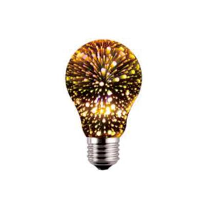 China Residential Decoration Light Bulb 4w A60 3d Filament Colorful Fireworks Light Bulb for sale