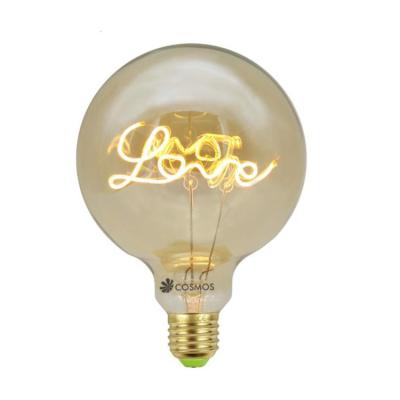 China Residential Edison Bulb LOVE Soft Flexible Filament 4W G125 E27 Vintage Antique Room Decor Lights for sale