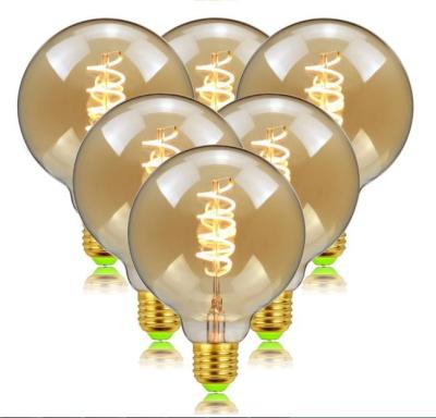 China Residential Decorative Lighting G125 Spiral Soft Filament Vintage Led Edison Bulb For Indoor for sale