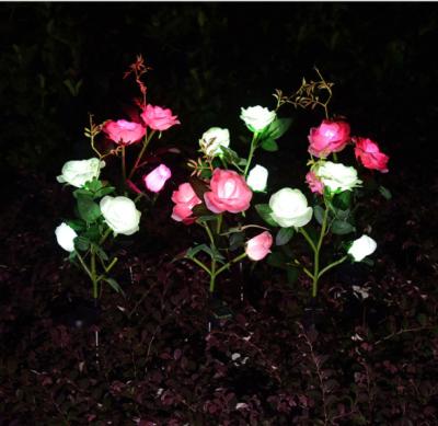 China Waterproof garden lux solares lily rose solar decorative sunflower pathway light flowers outdoor for sale