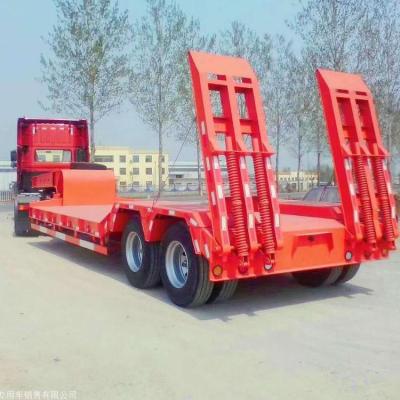 China Truck Trailer 3 Axles Lowboy Trailer 60 80 100 Ton Low Bed Lowbed Truck Semi Trailer for sale