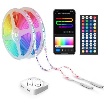 China Residential Smart LED Light Color Changing Alexa Smart APP WIFI RGBIC+CW+WW Music Timing Controlled Bedroom Decoration LED Lights 5M 10m Strip for sale