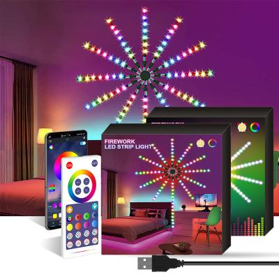 China Residential LED Firework Assortment Holiday RGB LED Firework Indoor Decorative Light Electric Strip Light with Music for sale