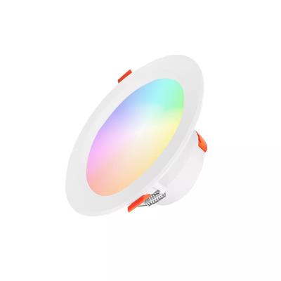 China Residential Smart WIFI Multi-color Dimming Color Recessed RGBCW LED Control Recessed Downlight With External Driver For Hall Home for sale