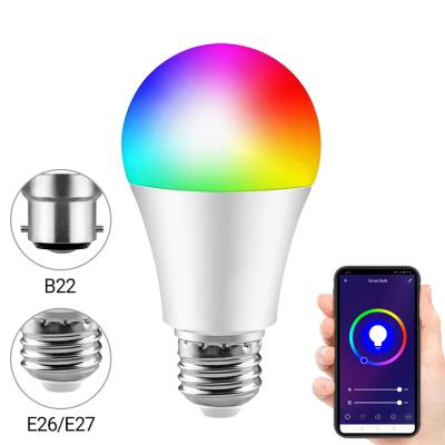 China Hot Sell Residential Wireless WIFI 10W 9W E27 E26 B22 Color Music Function RGB Control APP Smart Cheap LED Bulb Price Lamp for sale