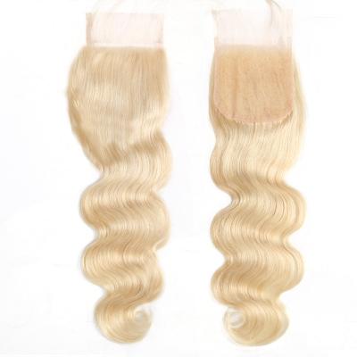 China Indian Straight HD 5x5 4x4 Body Wave HD 613 Color Virgin Hair Straight Transparent Lace Closure For Black Woman Fast Express Delivery for sale