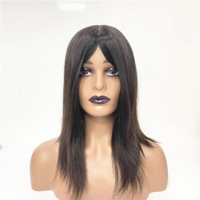 China Half Straight Hand Tied #1b Straight European Virgin Hair Jewish Hair Wigs For Female Fast Express Wholesale for sale