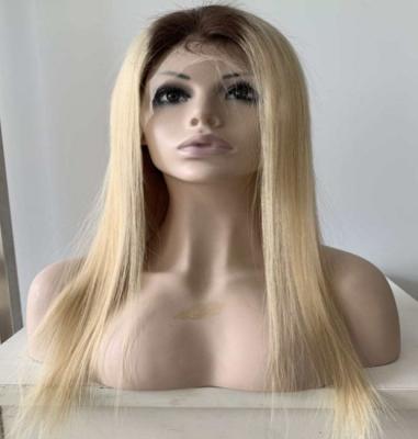 China Ombre 613# 100% Virgin Human Hair Two Tone 13x4 Straight Blonde Chinese Lace Frontal Wig Fast Express Delivery for sale