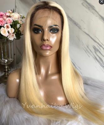 China Ombre 2T613# 100% Virgin Human Hair Two Tone 13x4 Straight Blonde Chinese Lace Frontal Wig Fast Express Delivery for sale