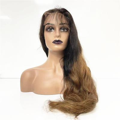 China High Quality Indian Human Virgin Human Hair Half Body Wave Hand Tied #1b4 Color Body Wave Woman Wigs Quick Express Wholesale for sale