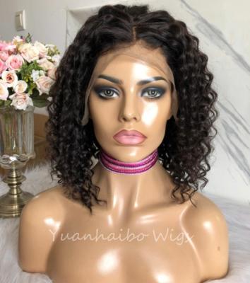 China Fast Express Delivery Color 100% Virgin Human Hair 13x4 Deep Curly Chinese Natural Deep Curly Lace Frontal Wig for sale