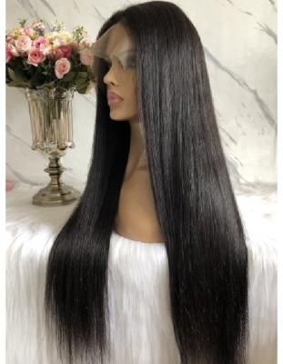 China Color 100% Virgin Human Hair Straight Natural Brazilian Full Lace Wig Fast Express Delivery for sale