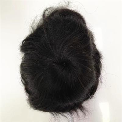 China 2022 Hot Sale Straight Indian Human Virgin Hair Straight Lace and Low PU Hair Replacement for Men in USA for sale