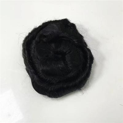 China 32mm 32mm Virgin Indian Hair Style Mono Base All Hand Tied Male Wigs For Black Men In America for sale