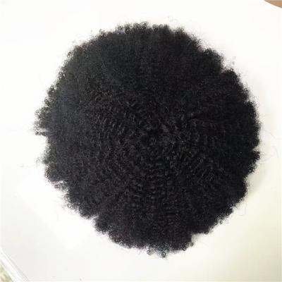 China 6mm 6mm Wave Hand Tied Full Lace Hairpieces Indian Virgin Hair Replacement For Black Men In America for sale