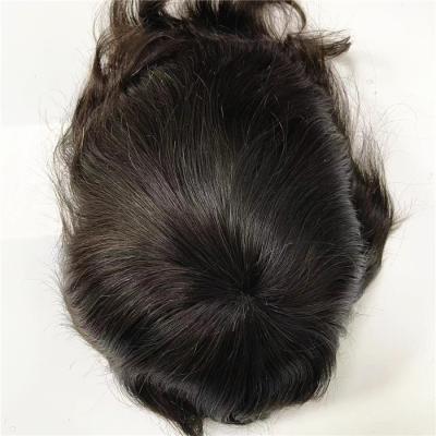 China New Style Straight Hand Tied Q6 Color Indian Human Virgin Natural Core Male Replacement Hair Wigs For Black Men In America for sale