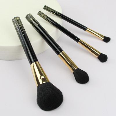 China Face Professional 4pcs OEM Mini Makeup Brush Set High Quality Brush  Aluminum Handle And Synthetic Hair for sale