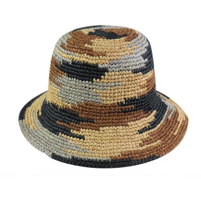 China High Quality Promotional Decoration Travel Girls' Beach Crochet Raffia Straw Sun Hat for sale