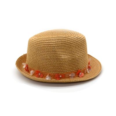 China High Quality Holiday Accessories Paper Braid Character Classic Min Summer Wide Brim Sun Fedora Straw Unisex Hats for sale