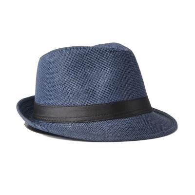 China Character High Quality Classic Paper Cloth Brim Holiday Accessories Unisex Fedora Min Summer Sun Wide Straw Hats for sale