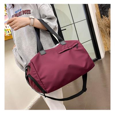 China Polyester Women Bag Wholesale Waterproof Polyester Fitness Room Bag Sport Gym Duffle Stretching Hot Sale Logo Pink For Shoe Rose Shoulder for sale