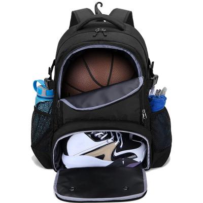 China Fashion Football Backpack Waterproof Daily Lightweight Basketball Bag With Shoe Compartment Women Soft Waterproof Black for sale