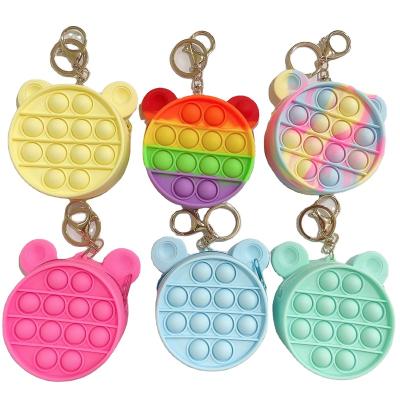 China custom soft silicone pvc 3d key chain pvc logo key chain fidgety person soft rubber toy for sale