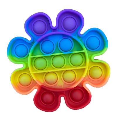 China New Soft silicone fidgety person bubble popper toy stres rainbow fidgety push noise fidgety person toys for kinds for sale