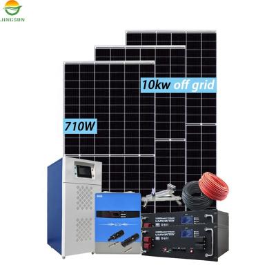 China Home Commercial Industrial Other Jingsun Hot Sale 10kw Solar System MPPT Off Grid Solar Power System With Lithium Battery for sale